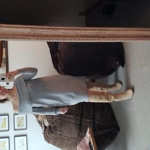 Gray Cowl Neck Sweater dress